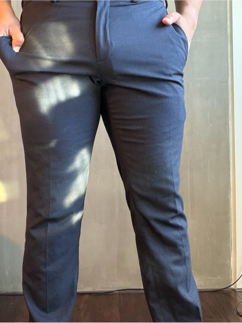 Kenneth Cole Reaction Slim Fit Dress Pants Navy Blue 33x30 Stretch